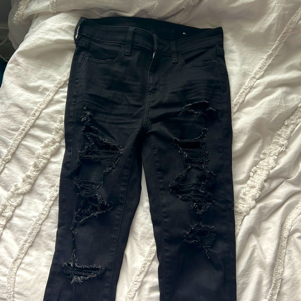 Black ripped jeans